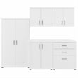 Pemberly Row 92W 5 Piece Modular Storage Set in White - Engineered Wood