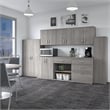 Pemberly Row Floor Storage Cabinet with Doors in Platinum Gray - Engineered Wood
