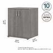 Pemberly Row Floor Storage Cabinet with Doors in Platinum Gray - Engineered Wood