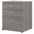 Pemberly Row Engineered Wood Floor Storage Cabinet with Drawers - Platinum Gray