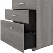 Pemberly Row Engineered Wood Floor Storage Cabinet with Drawers - Platinum Gray