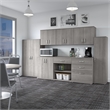 Pemberly Row Engineered Wood Floor Storage Cabinet with Drawers - Platinum Gray