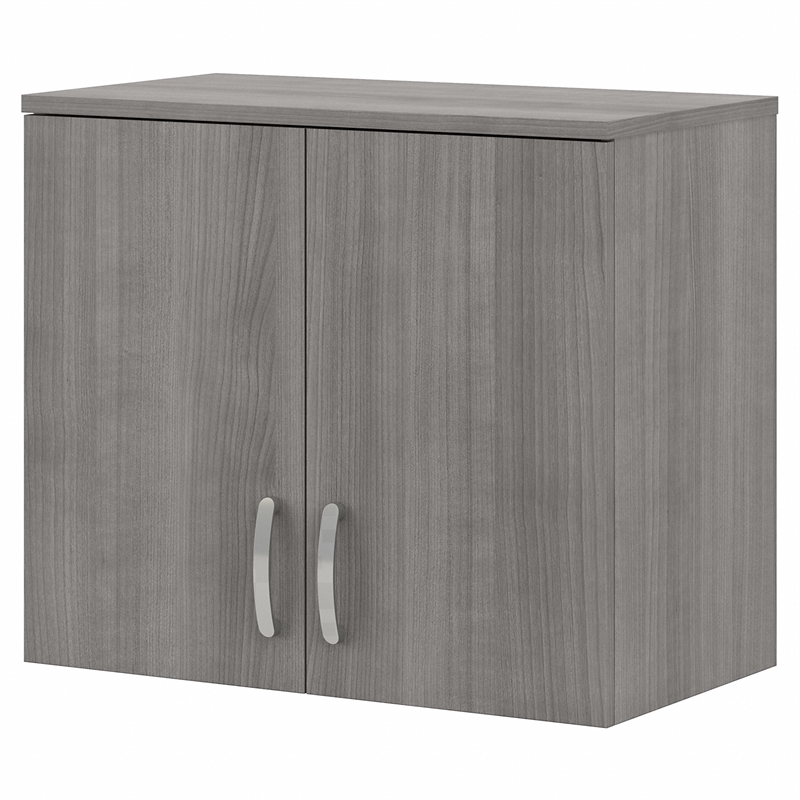 Pemberly Row Engineered Wood Wall Cabinet with Doors and Shelves - Platinum Gray