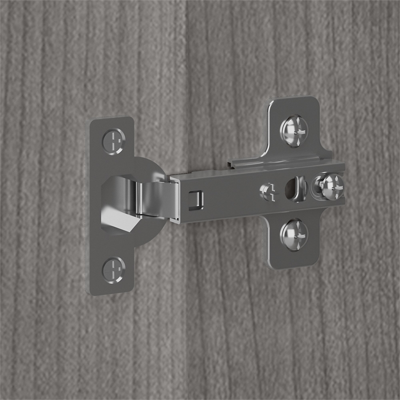 Pemberly Row Engineered Wood Wall Cabinet with Doors and Shelves - Platinum Gray