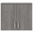 Pemberly Row Engineered Wood Wall Cabinet with Doors and Shelves - Platinum Gray