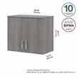 Pemberly Row Engineered Wood Wall Cabinet with Doors and Shelves - Platinum Gray