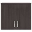 Pemberly Row Wall Cabinet with Doors and Shelves in Storm Gray - Engineered Wood