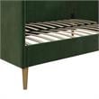 Pemberly Row Mid Century Upholstered Daybed Full Size in Green Velvet