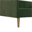 Pemberly Row Mid Century Upholstered Daybed Full Size in Green Velvet