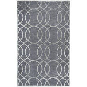 Pemberly Row 9' x 12' Geometric Medium Gray/Silver Hand-Tufted Area Rug