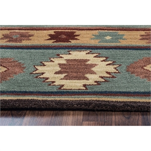 Pemberly Row 9' x 12' Tribal Gray Blue/Rust/Burgundy/Tan/Khaki Area Rug