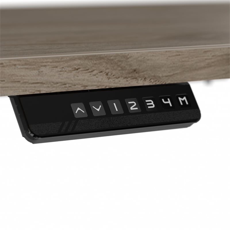Pemberly Row 48W x 24D Adjustable Desk in Modern Hickory - Engineered Wood