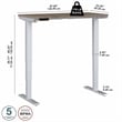 Pemberly Row 48W x 24D Adjustable Desk in Modern Hickory - Engineered Wood