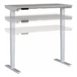 Pemberly Row 48W x 24D Adjustable Desk in Platinum Gray - Engineered Wood