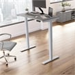 Pemberly Row 48W x 24D Adjustable Desk in Platinum Gray - Engineered Wood