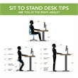 Pemberly Row 48W x 24D Adjustable Desk in Platinum Gray - Engineered Wood