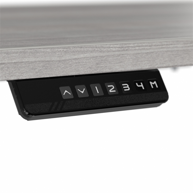 Pemberly Row 48W x 24D Adjustable Desk in Platinum Gray - Engineered Wood