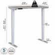 Pemberly Row 48W x 24D Adjustable Desk in Platinum Gray - Engineered Wood