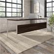 Pemberly Row 72W x 30D Computer Table Desk in Black Walnut - Engineered Wood