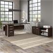 Pemberly Row 72W x 30D Computer Table Desk in Black Walnut - Engineered Wood