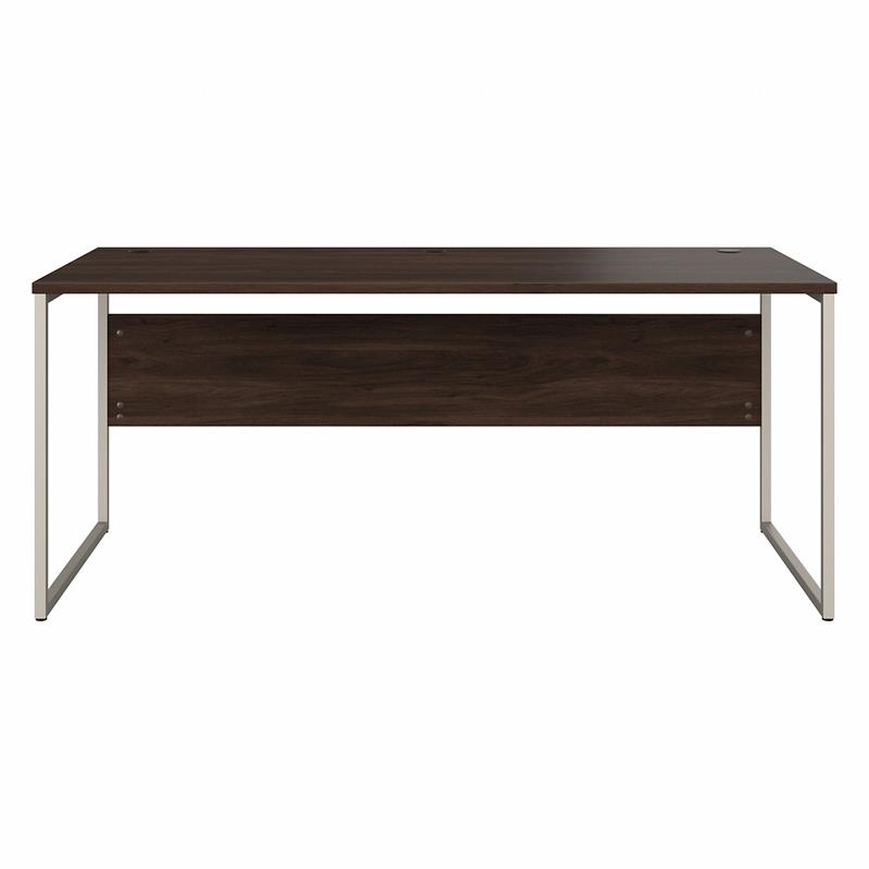 Pemberly Row 72W x 30D Computer Table Desk in Black Walnut - Engineered Wood