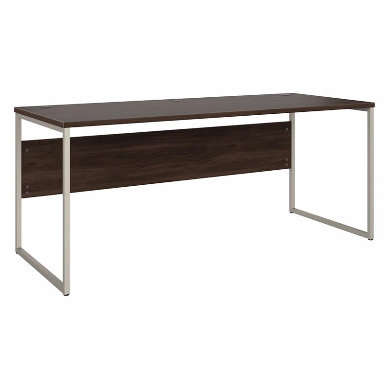 Pemberly Row 72W x 30D Computer Table Desk in Black Walnut - Engineered Wood
