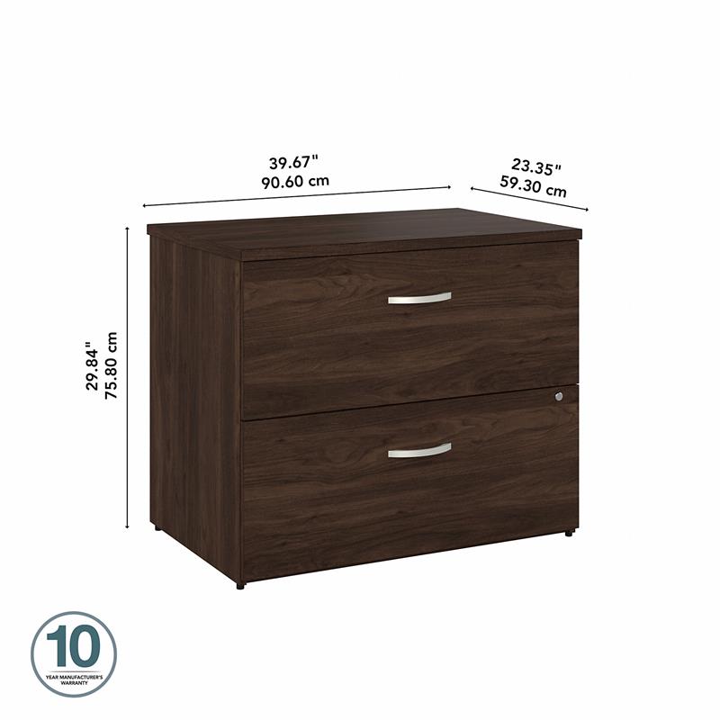 Pemberly Row 2 Drawer Lateral File Cabinet in Black Walnut - Engineered Wood