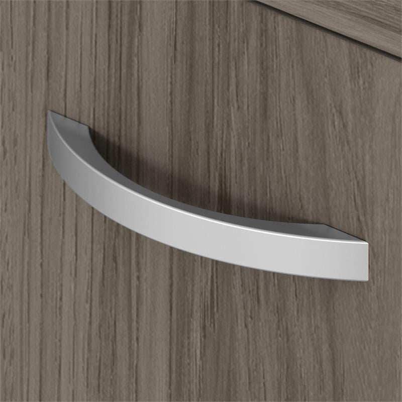 Pemberly Row Low Storage Cabinet with Doors in Modern Hickory - Engineered Wood