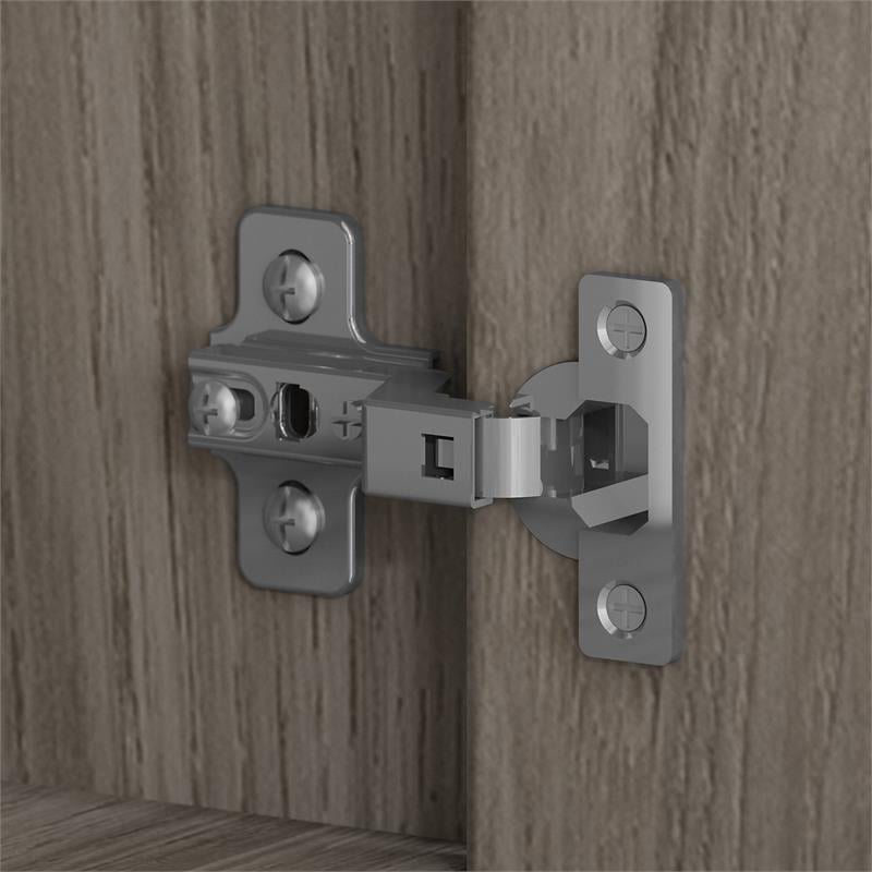 Pemberly Row Low Storage Cabinet with Doors in Modern Hickory - Engineered Wood