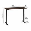 Pemberly Row 60W x 30D Adjustable Desk in Black Walnut - Engineered Wood
