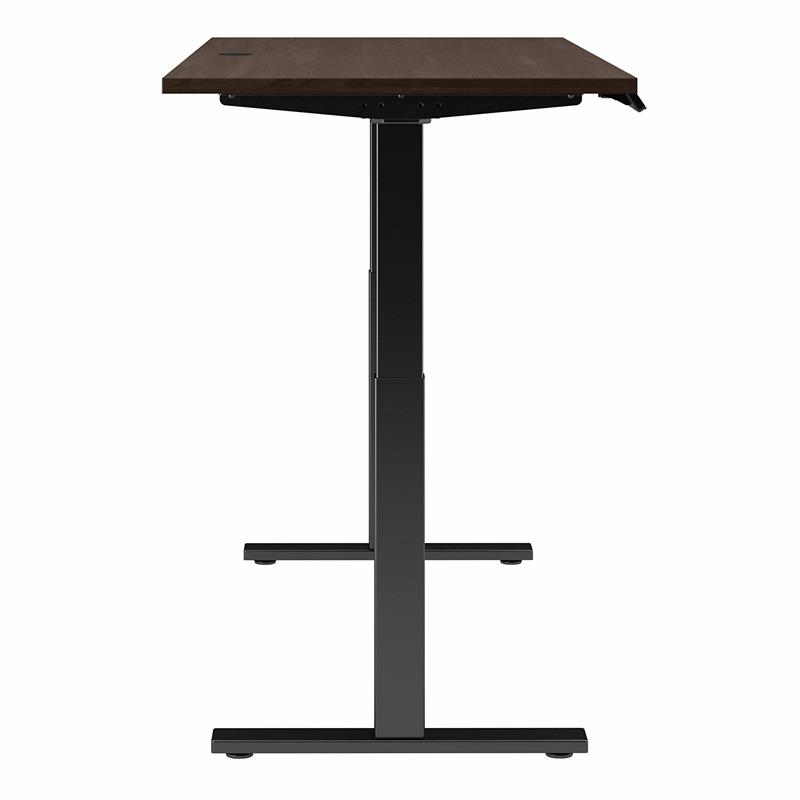 Pemberly Row 60W x 30D Adjustable Desk in Black Walnut - Engineered Wood