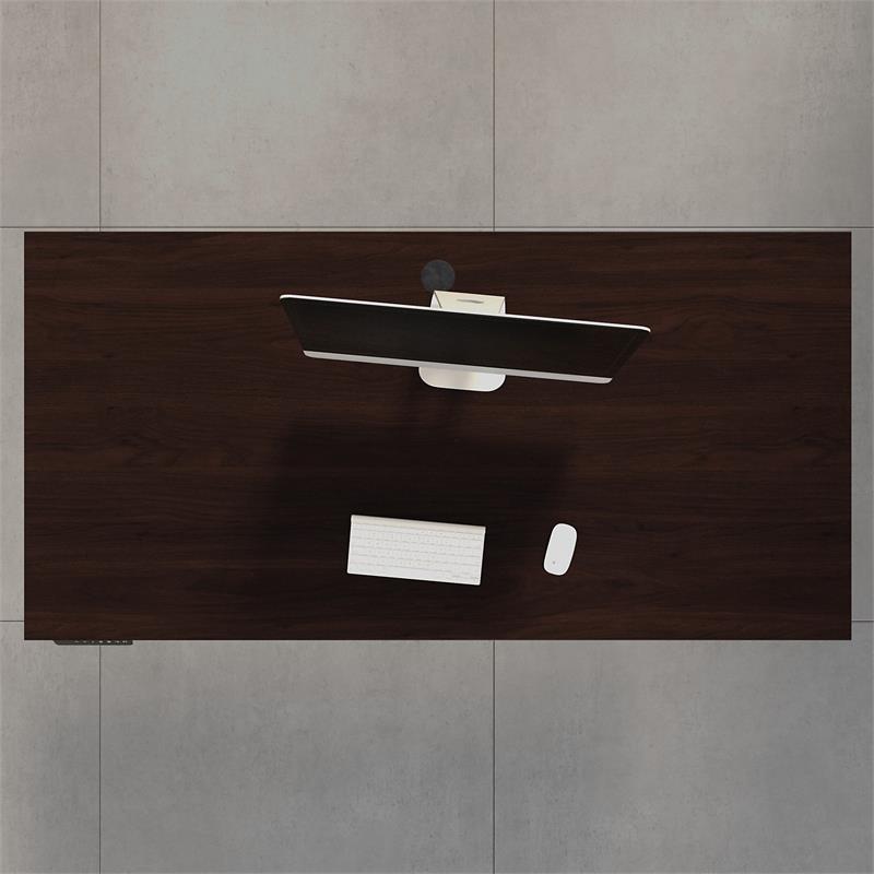 Pemberly Row 60W x 30D Adjustable Desk in Black Walnut - Engineered Wood