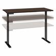 Pemberly Row 60W x 30D Adjustable Desk in Black Walnut - Engineered Wood