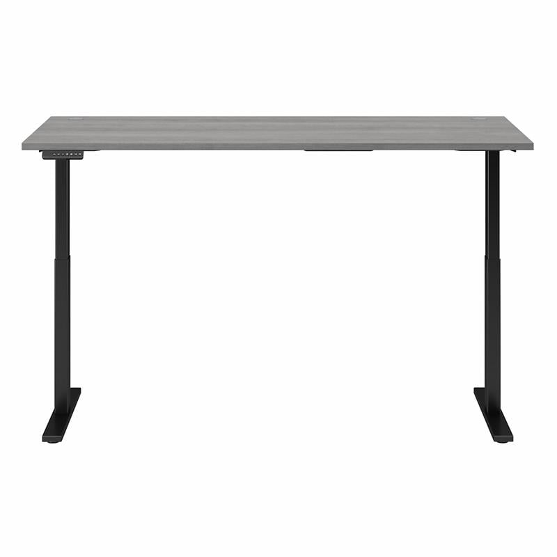 Pemberly Row 72W x 30D Adjustable Desk in Platinum Gray - Engineered Wood