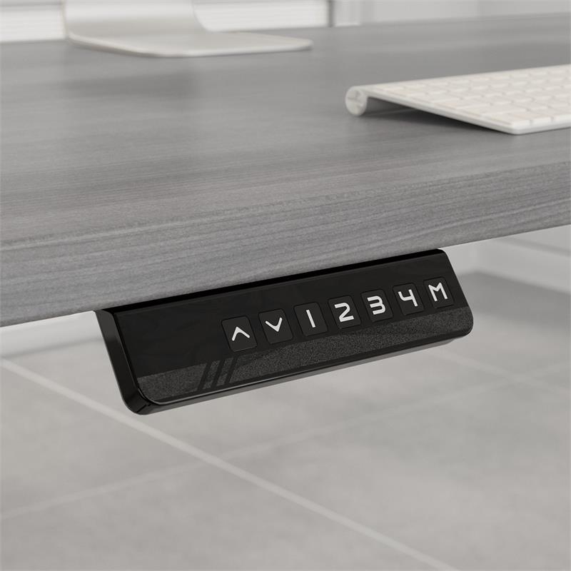 Pemberly Row 72W x 30D Adjustable Desk in Platinum Gray - Engineered Wood