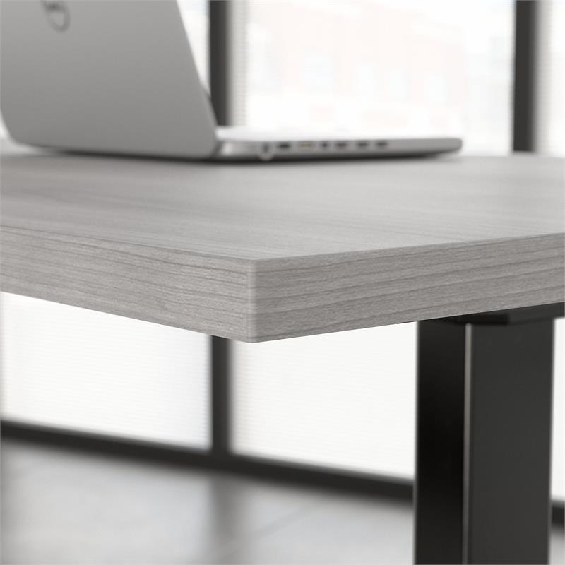 Pemberly Row 72W x 30D Adjustable Desk in Platinum Gray - Engineered Wood