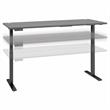 Pemberly Row 72W x 30D Adjustable Desk in Platinum Gray - Engineered Wood