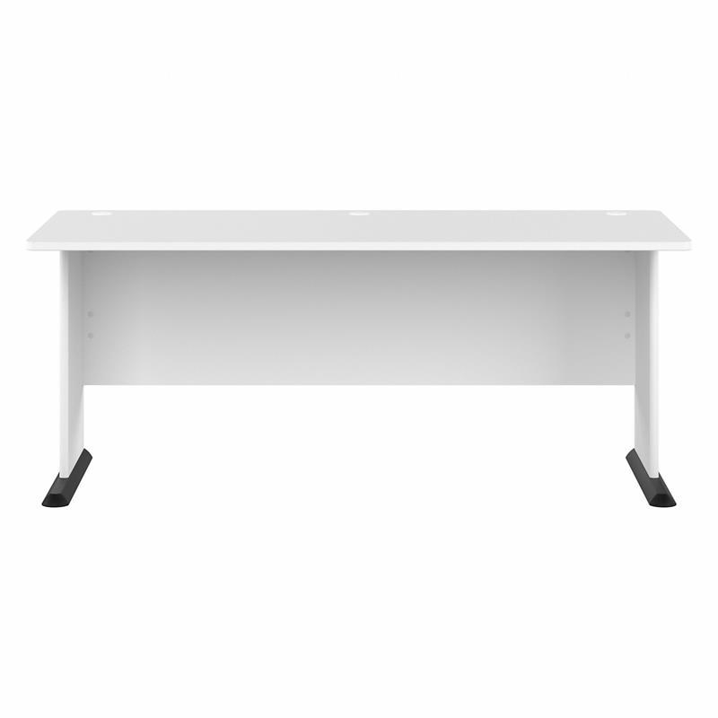 Pemberly Row Modern 72W Computer Desk in White - Engineered Wood