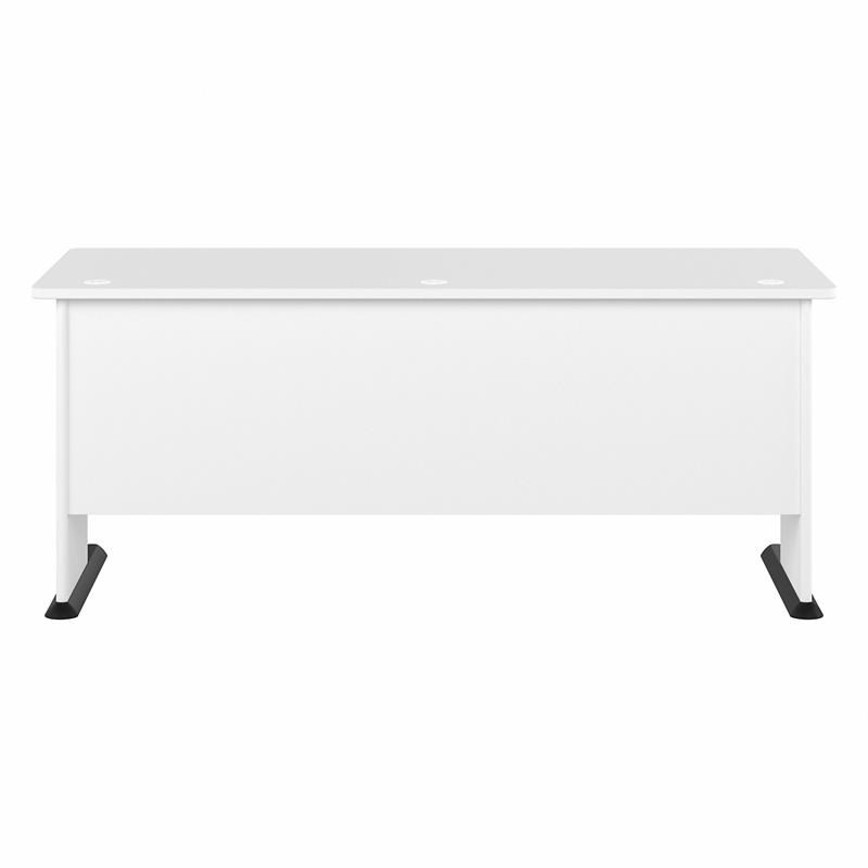 Pemberly Row Modern 72W Computer Desk in White - Engineered Wood