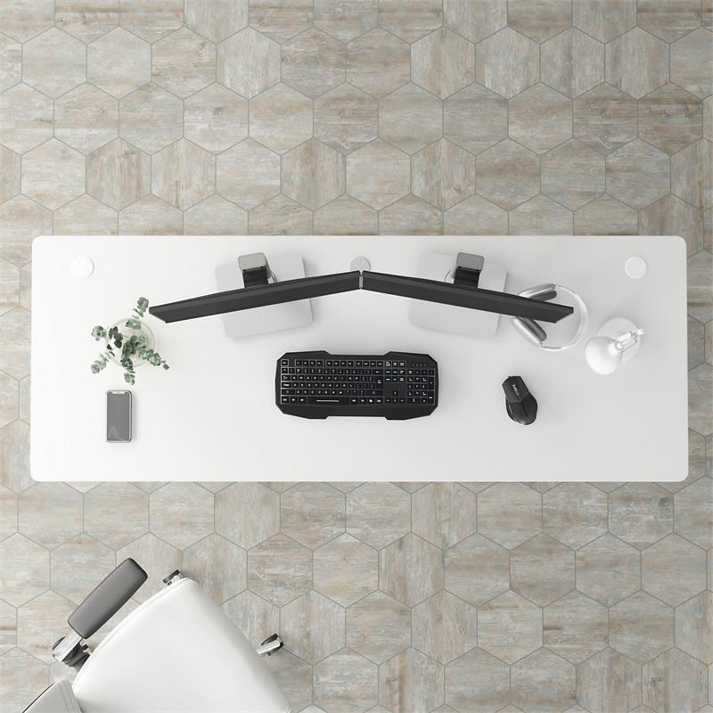 Pemberly Row Modern 72W Computer Desk in White - Engineered Wood