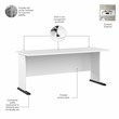Pemberly Row Modern 72W Computer Desk in White - Engineered Wood