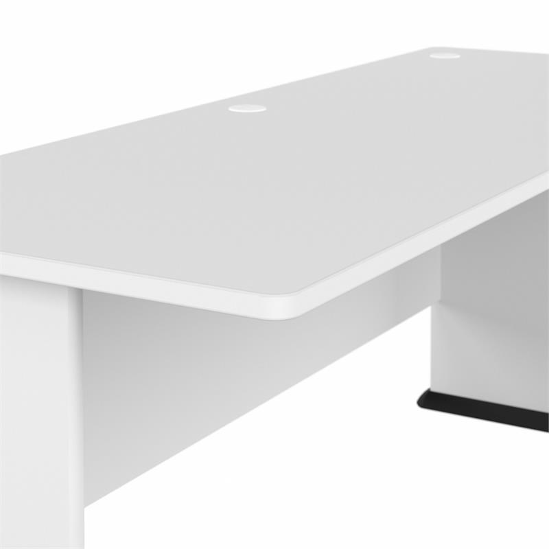 Pemberly Row Modern 72W Computer Desk in White - Engineered Wood