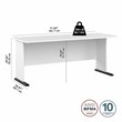 Pemberly Row Modern 72W Computer Desk in White - Engineered Wood