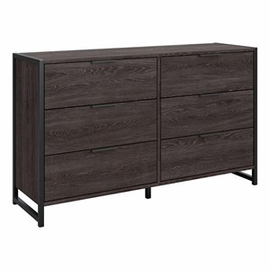 pemberly row 6 drawer dresser in charcoal gray - engineered wood