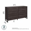 Pemberly Row 6 Drawer Dresser in Charcoal Gray - Engineered Wood