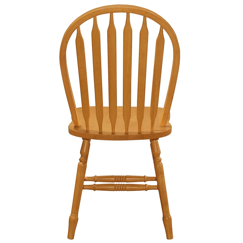 Pemberly Row Dining Side Chair in Light Oak Solid Wood Set of 2