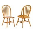 Pemberly Row Dining Side Chair in Light Oak Solid Wood Set of 2