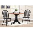 Pemberly Row Dining Side Chair Black/Cherry Solid Wood Set of 2