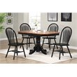 Pemberly Row Dining Side Chair Black/Cherry Solid Wood Set of 2