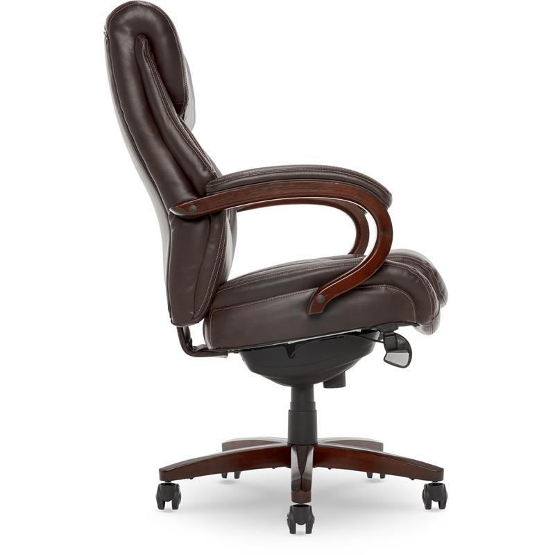 Pemberly Row Contemporary Executive Office Chair in Brown Leather
